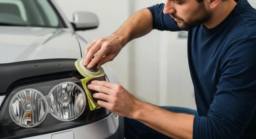 Cómo Pulir los Faros del Coche: Guía Definitiva 2026 + Precios 8 pulir faros de coche en casa con lija y paño de microfibra
