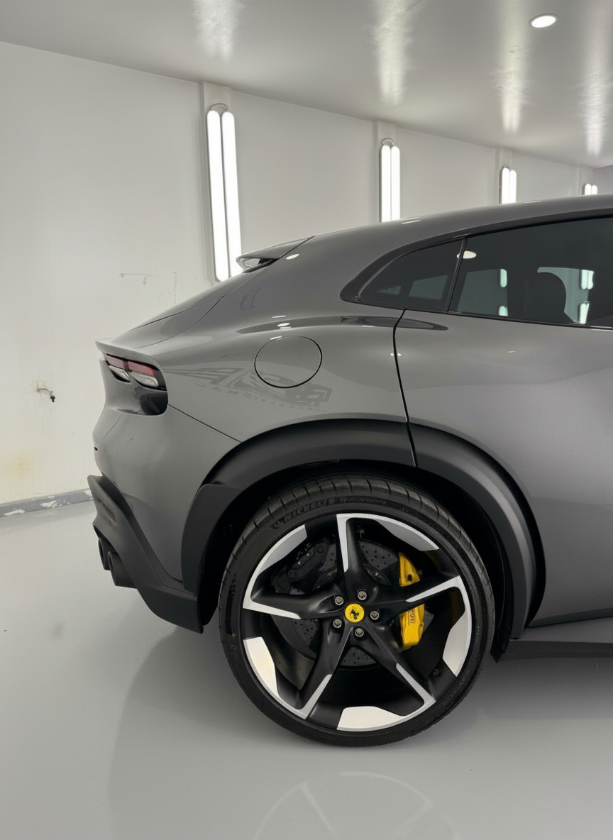 PPF Ferrari Purosangue: protección frontal con STEK 12 PPF Ferrari Purosangue: frontal protegido con STEK DYNOshield en Detail Park Alicante