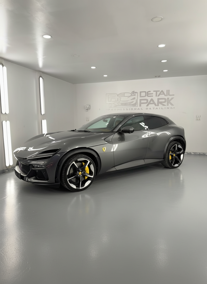 PPF Ferrari Purosangue: protección frontal con STEK 19 Resultado final del PPF STEK DYNOshield en el Ferrari Purosangue